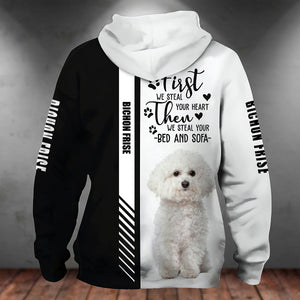 Bichon Frise-First We Steal Your Heart Unisex Hoodie