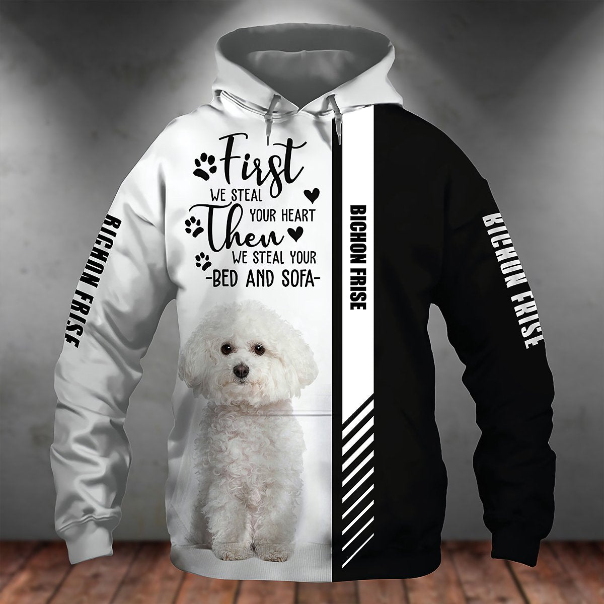 Bichon Frise-First We Steal Your Heart Unisex Hoodie