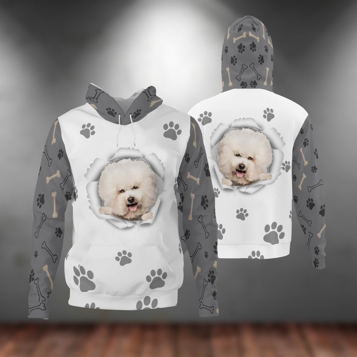 Bichon Frise-Paw Dog Unisex Hoodie