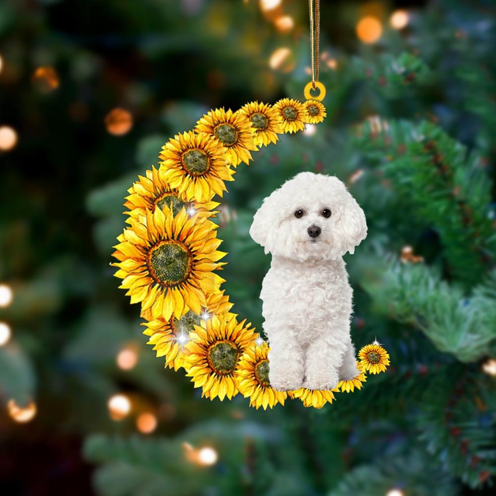 Bichon Frise On Sunflower Moon Ornament