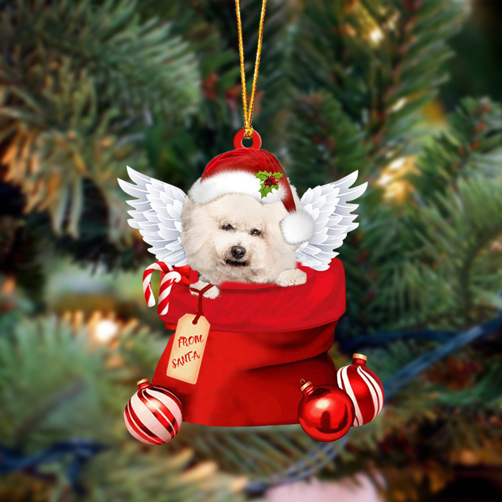 Bichon Frise Angel Gift From Santa Christmas Ornament