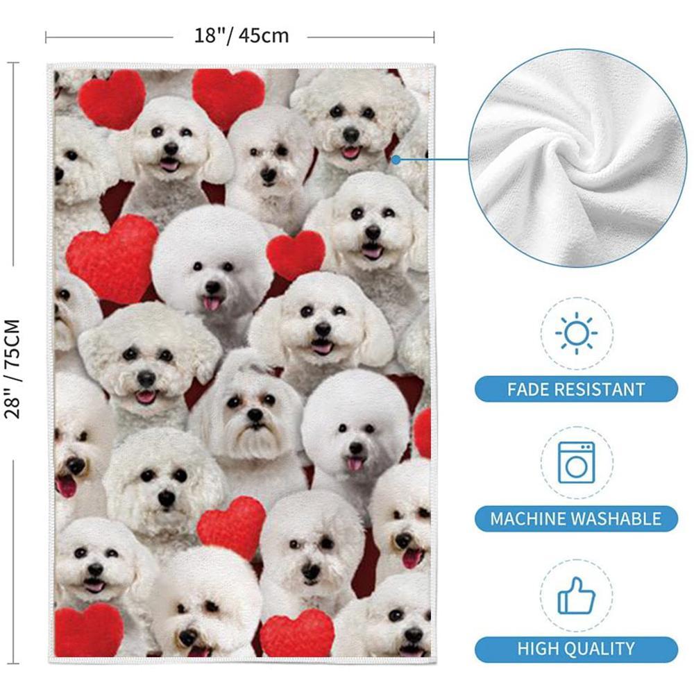 A Bunch Of Bichon Frises Kitchen Towel