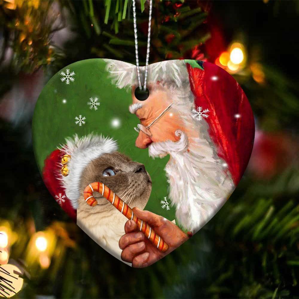 Birman cat Happy Heart Ornament For Cat Lovers