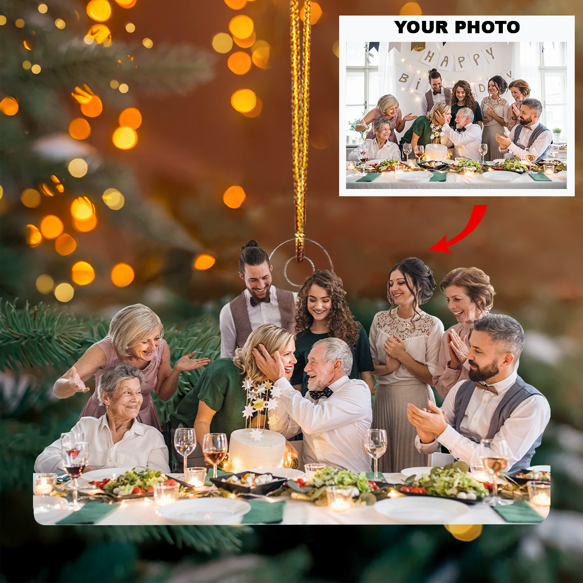 New Release Personalized Love Family Upload Photo Christmas Ornament