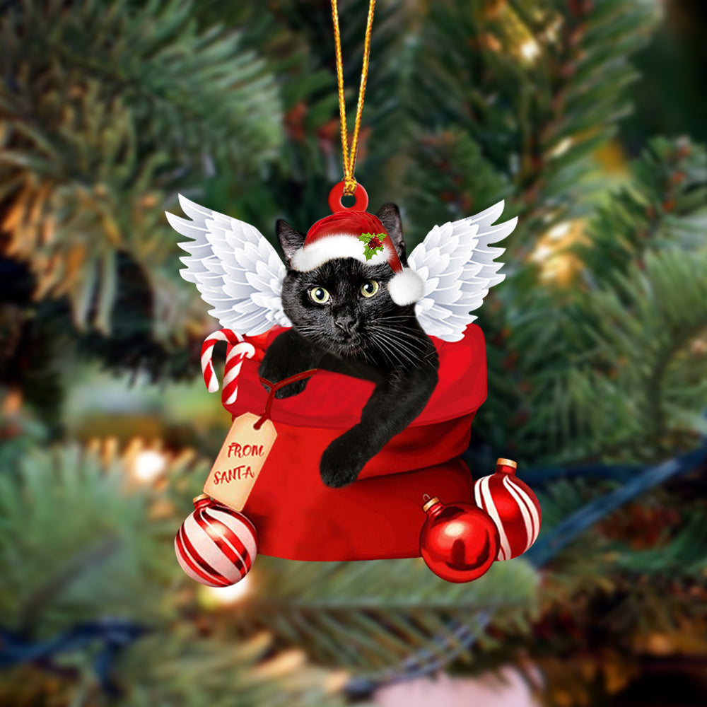 Black Cocker Spaniel Angel Gift From Santa Christmas Ornament