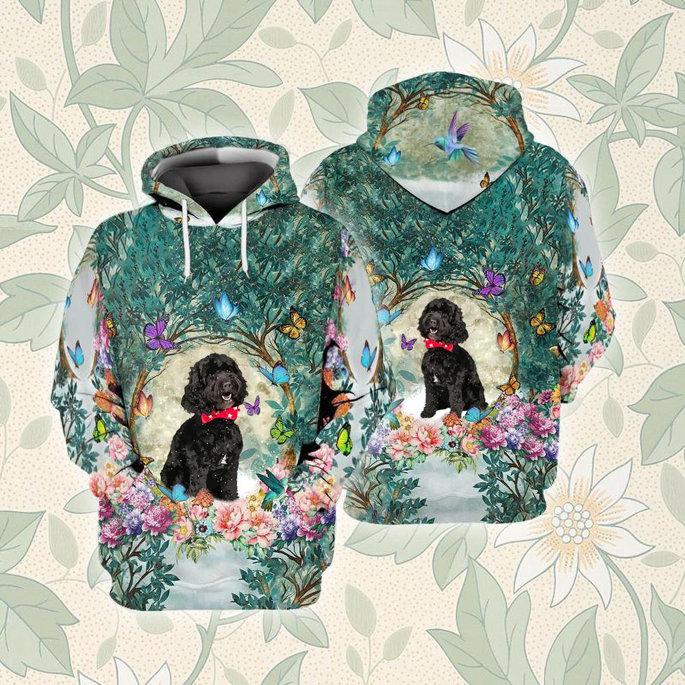 Black Cockapoo Among Forest Unisex Hoodie