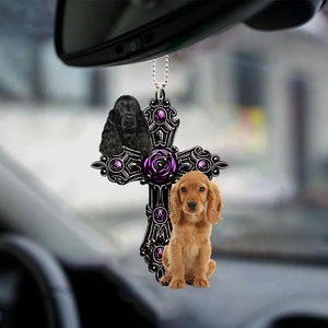 Cocker Spaniel 022Pray For God Car Hanging Ornament