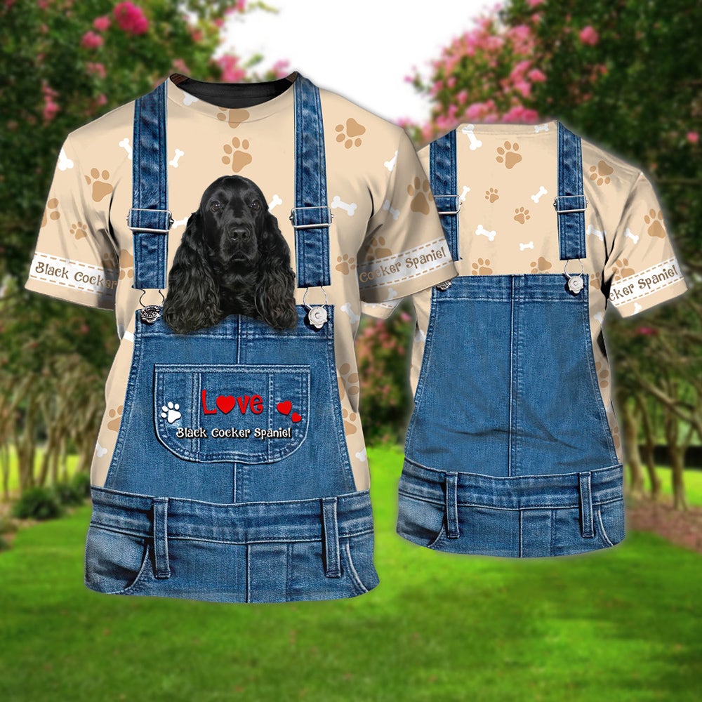 Love Black Cocker Spaniel Cute Unisex T-shirt