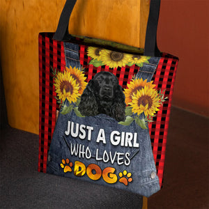 Black Cocker Spaniel-Just A Girl Who Loves Dog Tote Bag