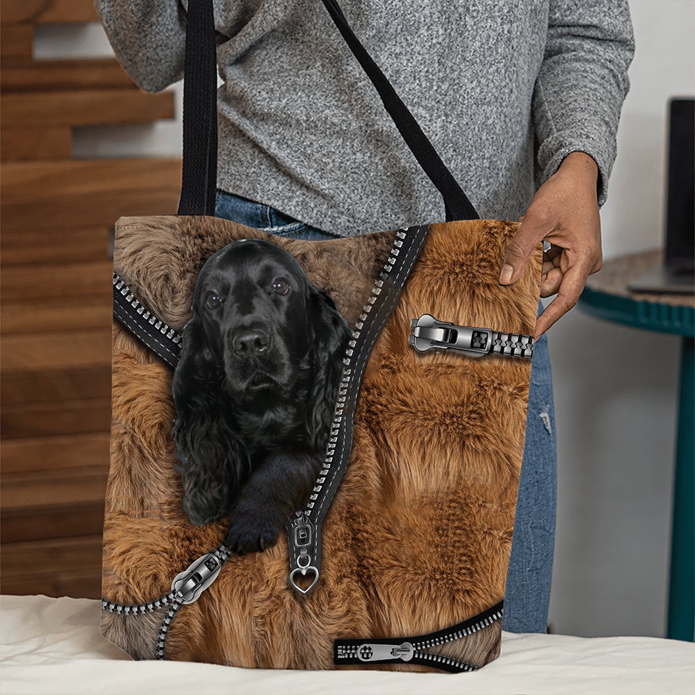 Black Cocker Spaniel All Over Printed Tote Bag
