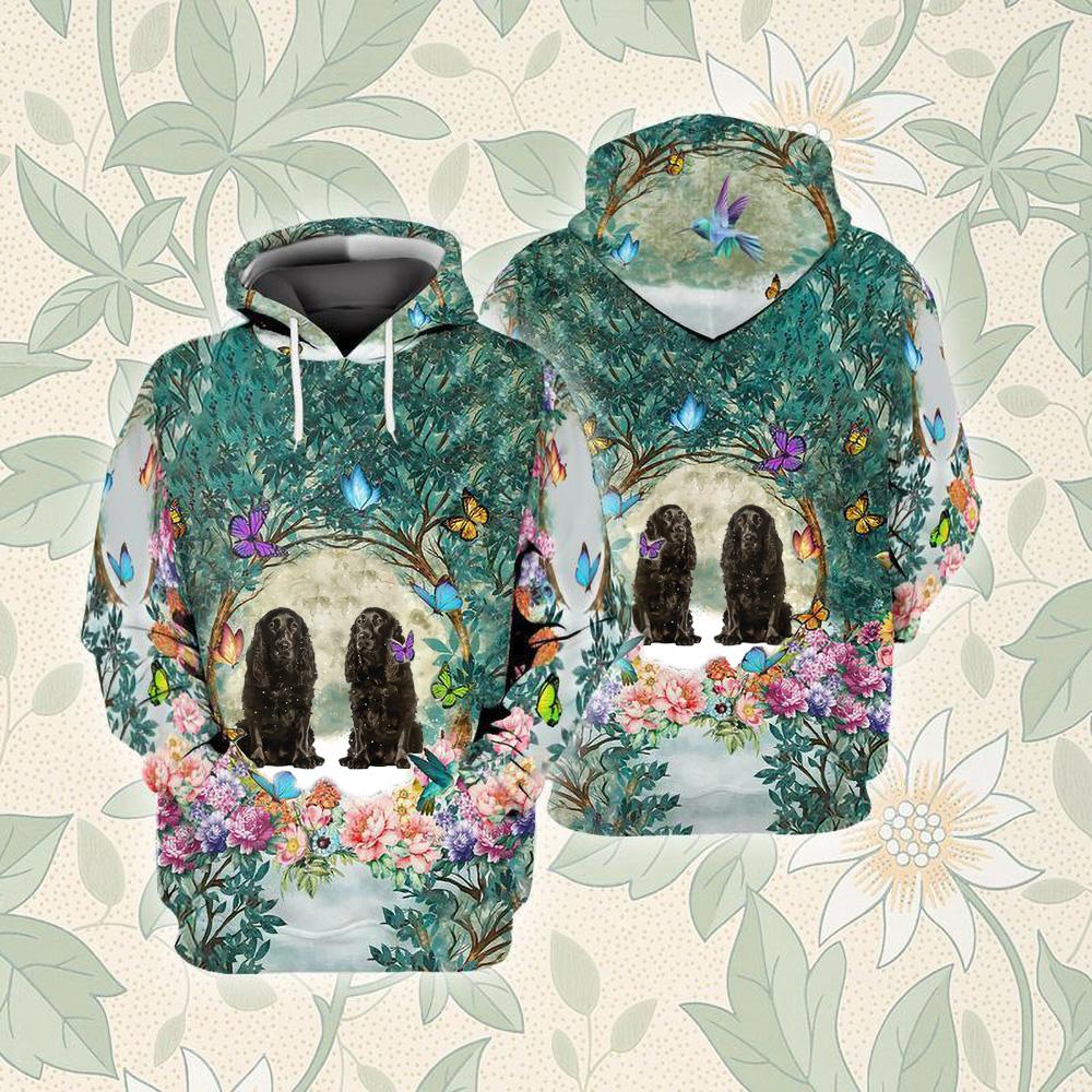 Black Cocker Spaniel Among Forest Unisex Hoodie