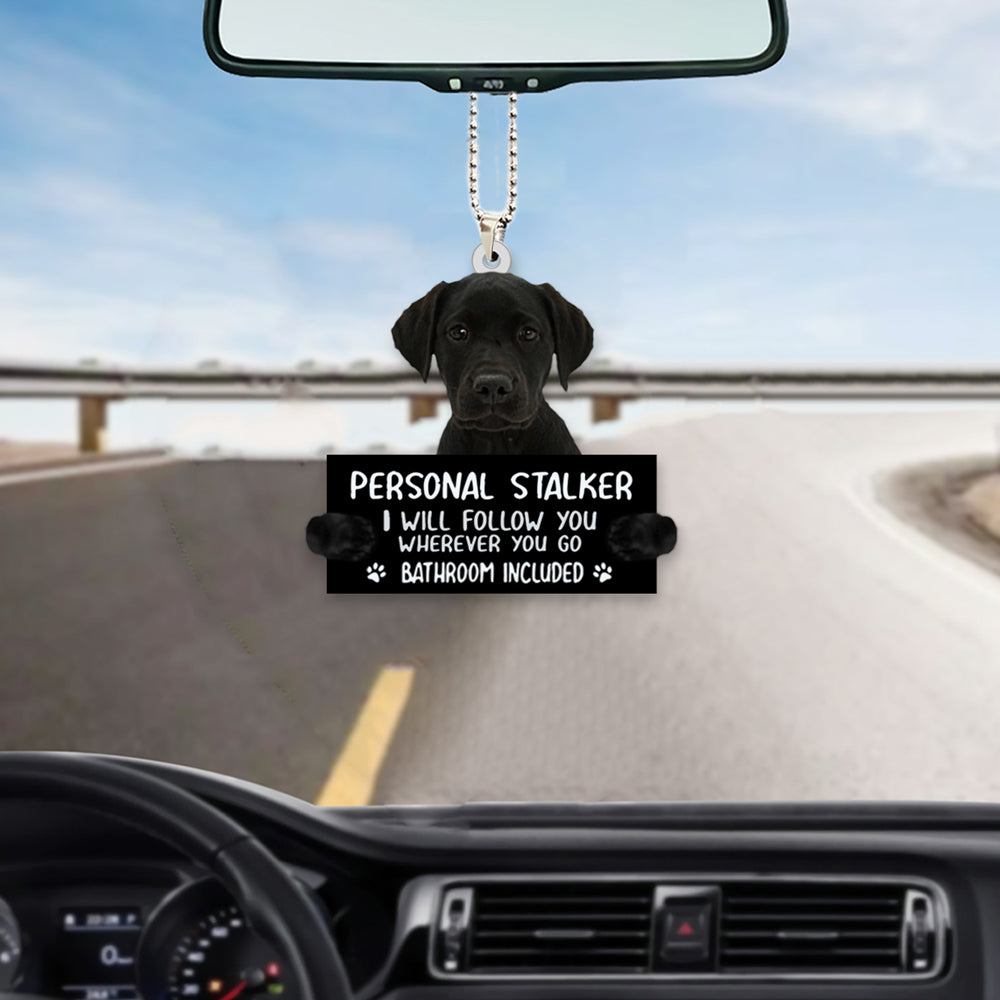 Black Labrador Retriever Personal Stalker Car Hanging Ornament