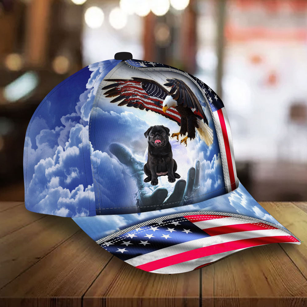 Black Pug Perfect One Nation Under God Cap For Patriots And Dog Lovers