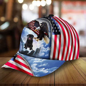 Black Pug Perfect One Nation Under God Cap For Patriots And Dog Lovers