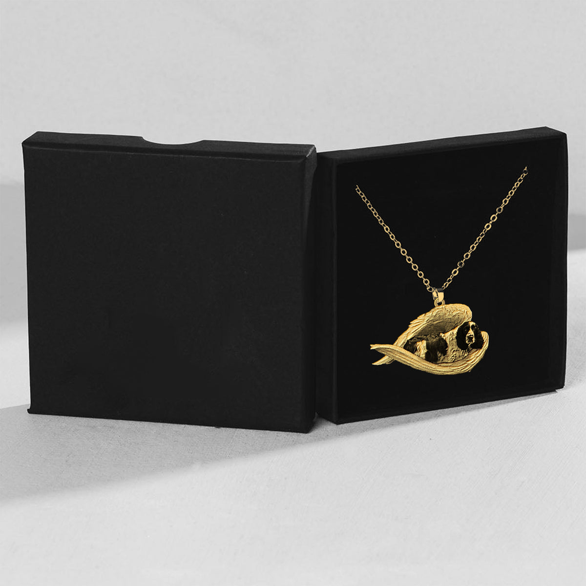 English springer Sleeping Angel Necklace
