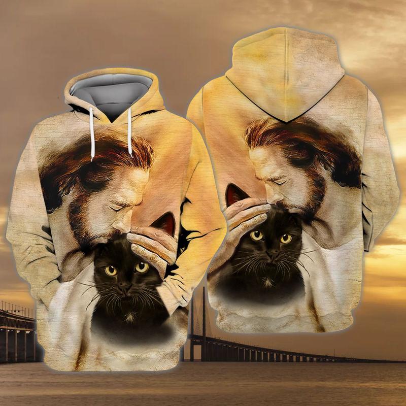 Black Cat With God Unisex Hoodie