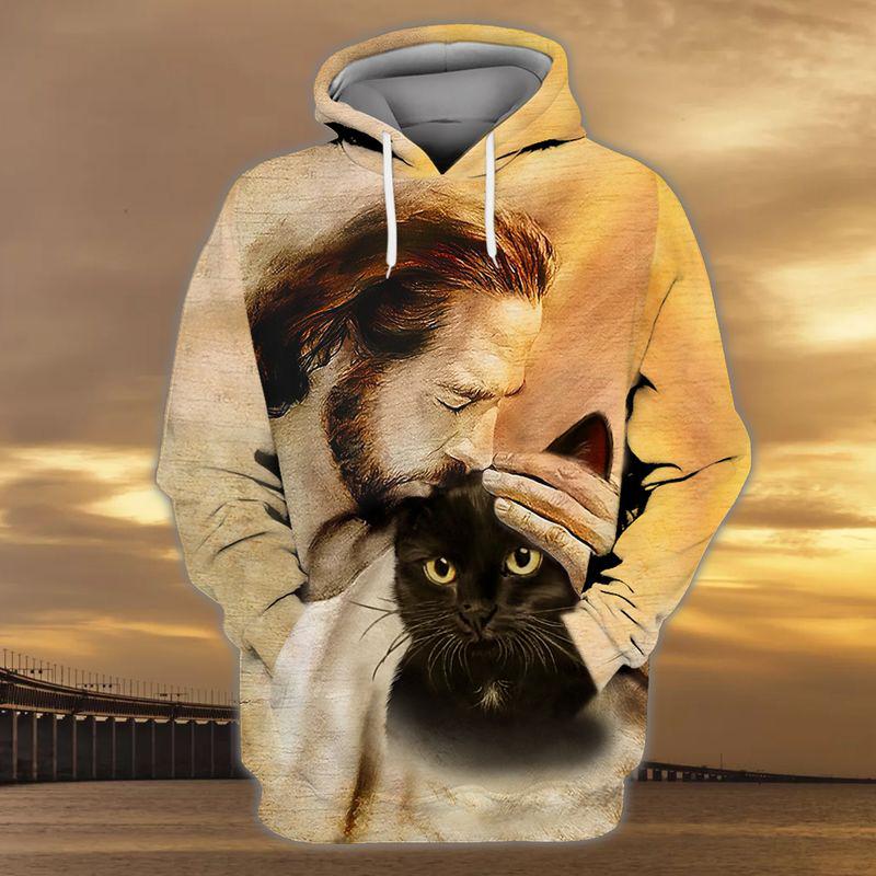 Black Cat With God Unisex Hoodie