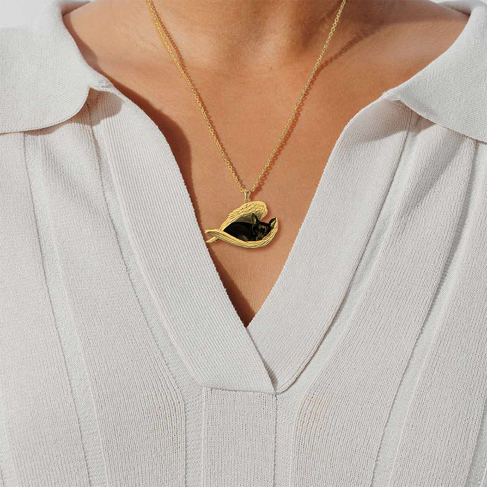 chihuahua Sleeping Angel Necklace