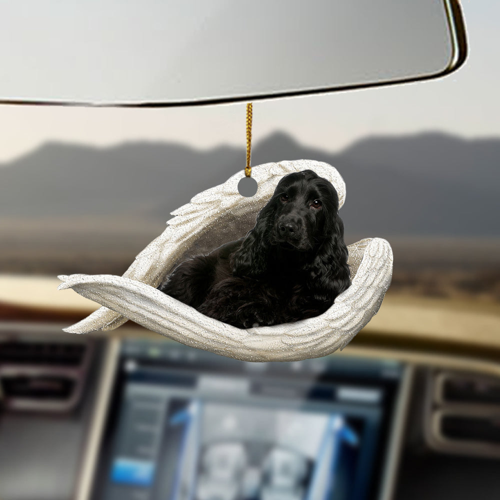 Black cocker spaniel Sleeping Angel Ornament Sleeping Angel Car Hanging Ornament