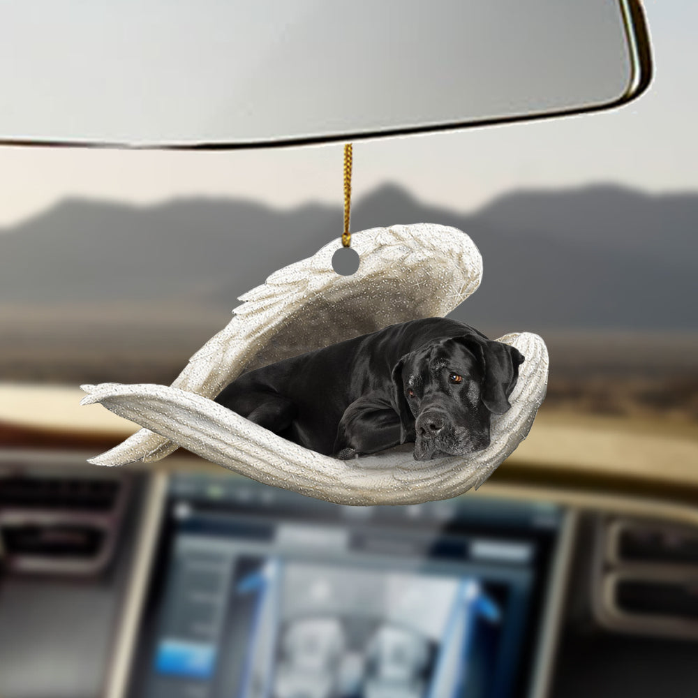 Black great dane Sleeping Angel Ornament Sleeping Angel Car Hanging Ornament