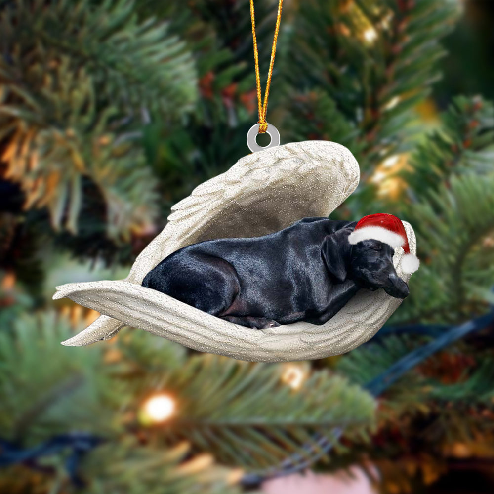 Black labrador Sleeping Angel Christmas Ornament