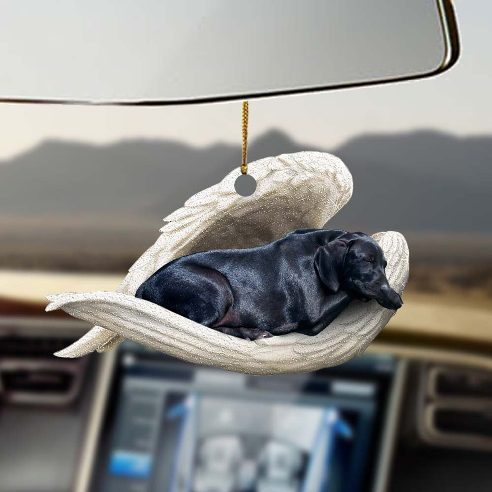 Black labrador Sleeping Angel Car Hanging Ornament