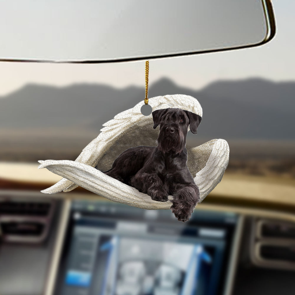 Black schnauzer Sleeping Angel Ornament Sleeping Angel Car Hanging Ornament