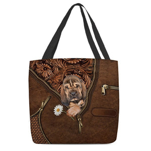 Bloodhound Holding Daisy Tote Bag