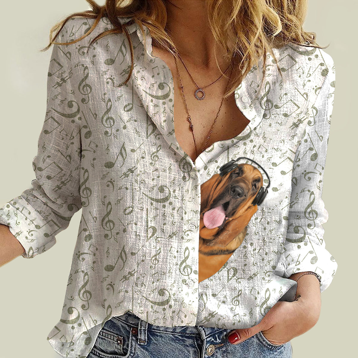 Great Music With Bloodhound - Women's Long-Sleeve Shirt
