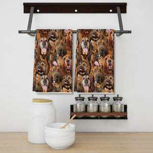 A Bunch Of Bloodhounds Kitchen Towel