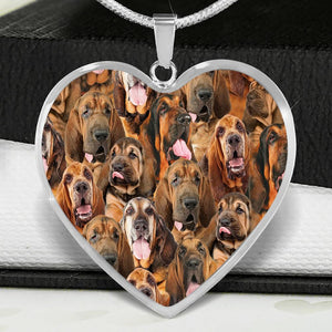 A Bunch Of Bloodhounds Heart Necklace