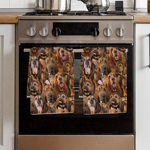 A Bunch Of Bloodhounds Kitchen Towel