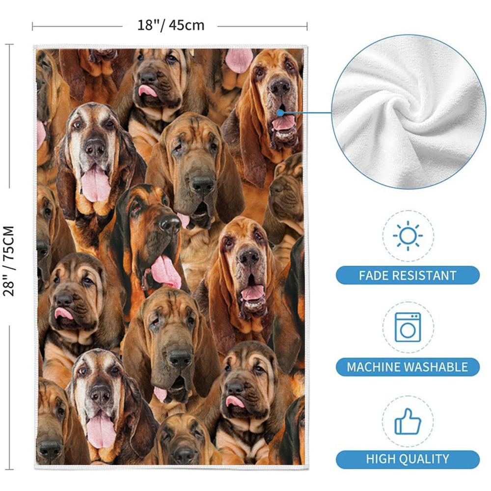 A Bunch Of Bloodhounds Kitchen Towel