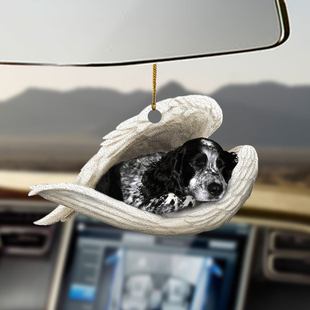 Blue roan cocker spaniel Sleeping Angel Car Hanging Ornament