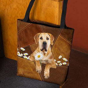 Boerboel Holding Daisy All Over Printed Tote Bag