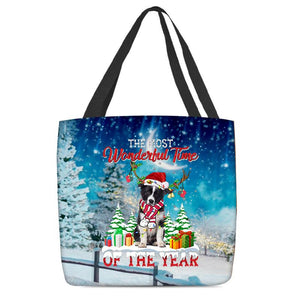 Border Collie Christmas Tote Bag