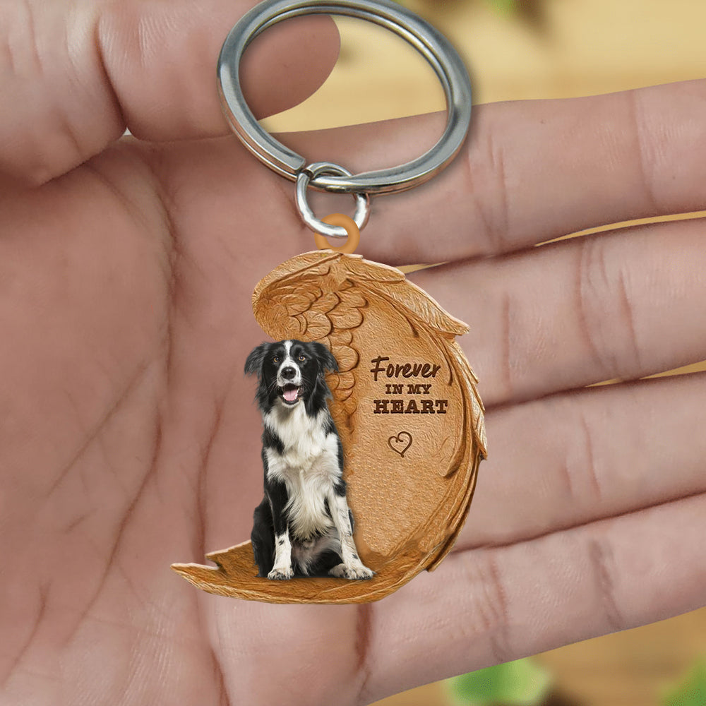 Border Collie Forever In My Heart Flat Acrylic Keychain