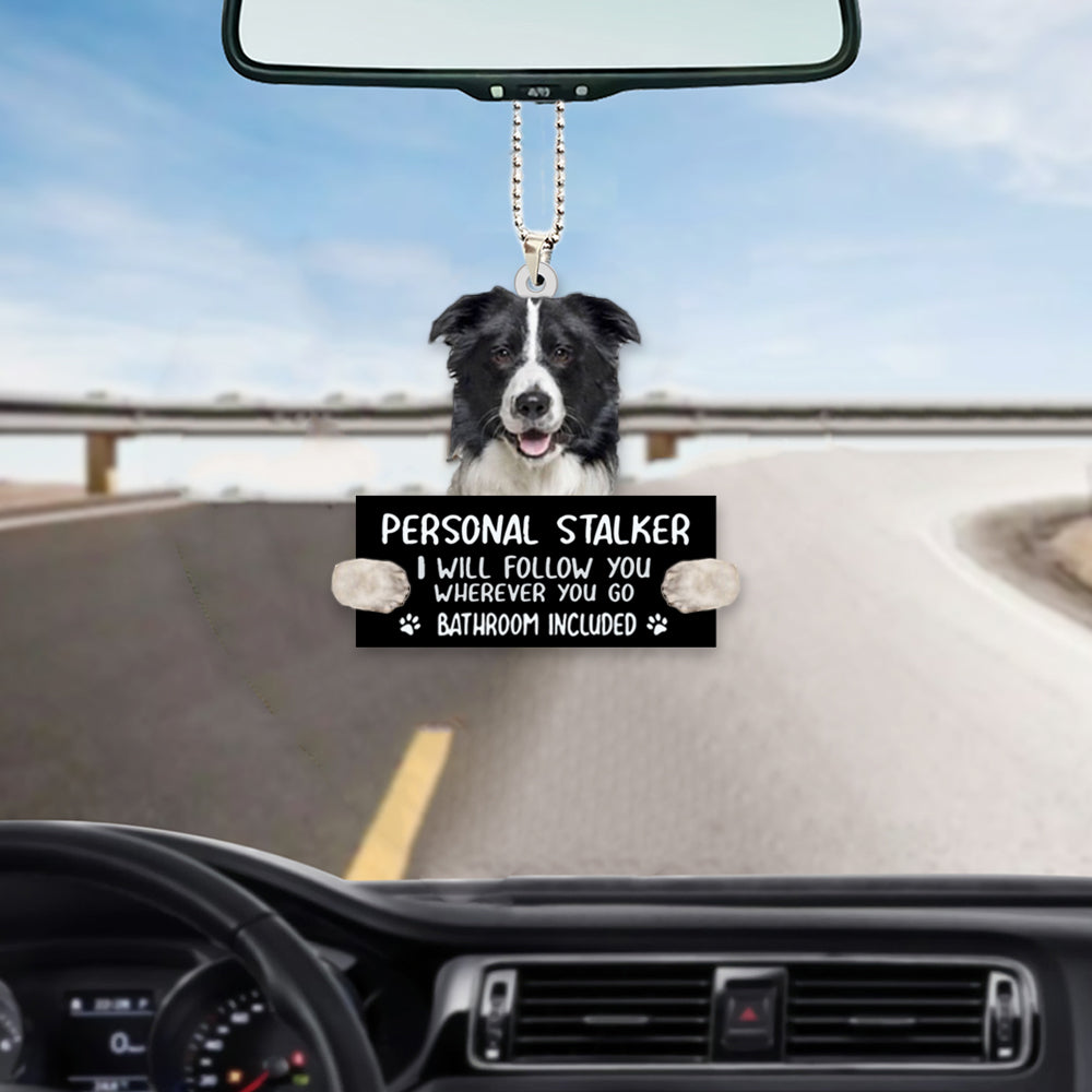 Border Collie  Personal Stalker Car Hanging Ornament