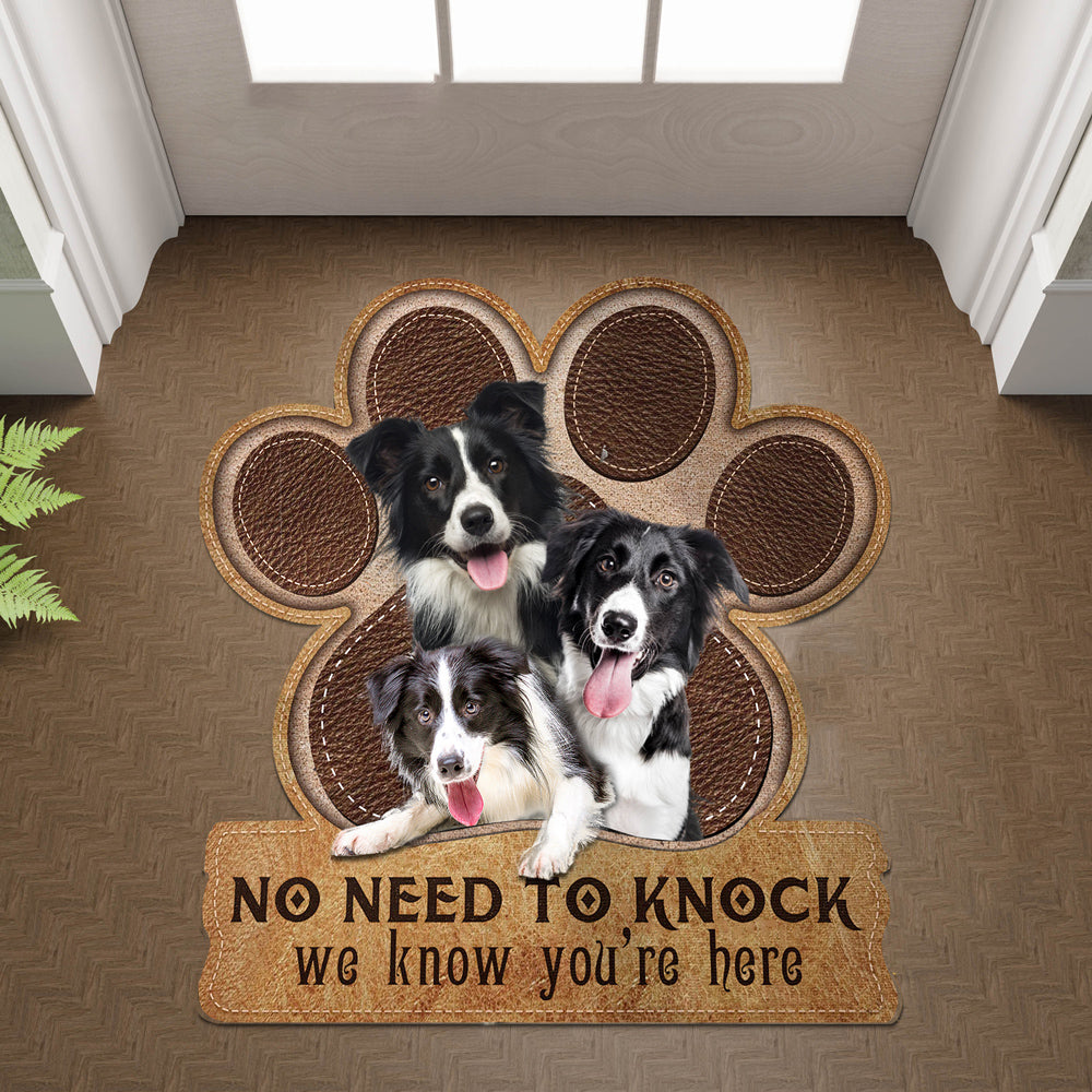 Border Collie No Need To Knock We Know You're Here Custom Doormat