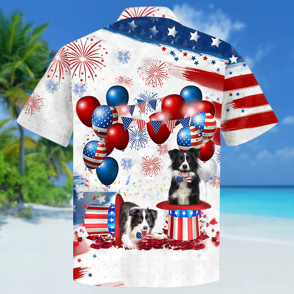 Border Collie Independence Day Hawaiian Shirt