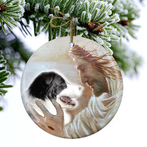 New Release -Border Collie With God Porcelain/Ceramic Ornament