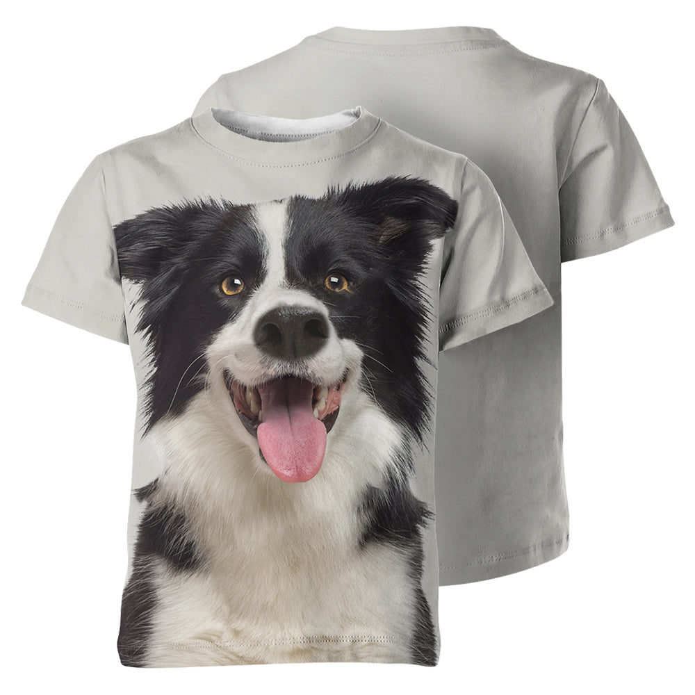 Border Collie Smile 3D Graphic Unisex T-shirt