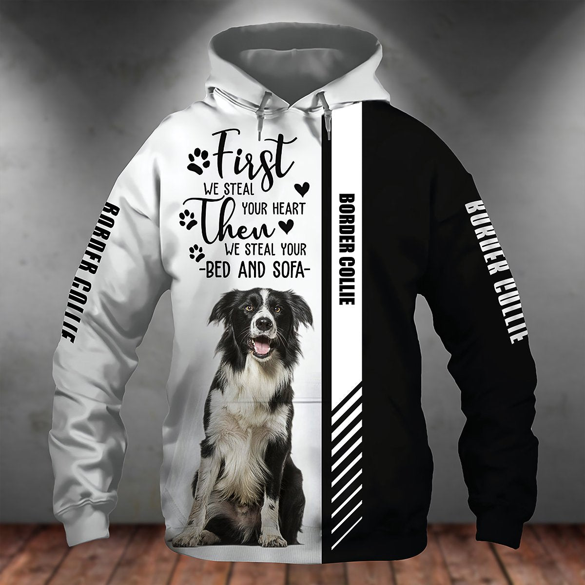 Border Collie-First We Steal Your Heart Unisex Hoodie