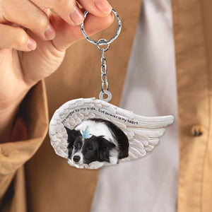Border Collie Sleeping Angel - Forever In My Heart Acrylic Keychain