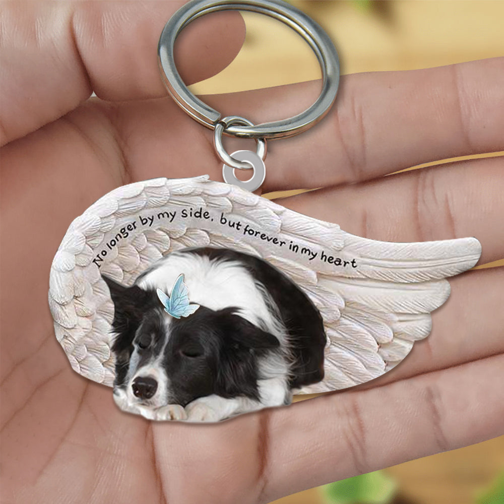 Border Collie Sleeping Angel - Forever In My Heart Acrylic Keychain