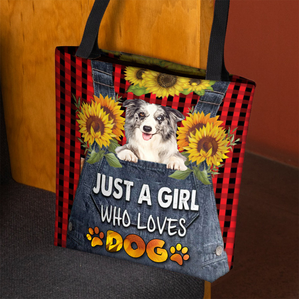 Border Collie-Just A Girl Who Loves Dog Tote Bag