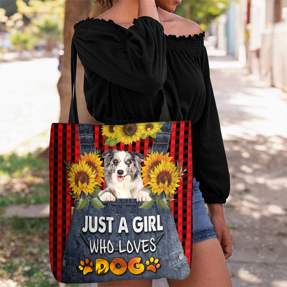 Border Collie-Just A Girl Who Loves Dog Tote Bag