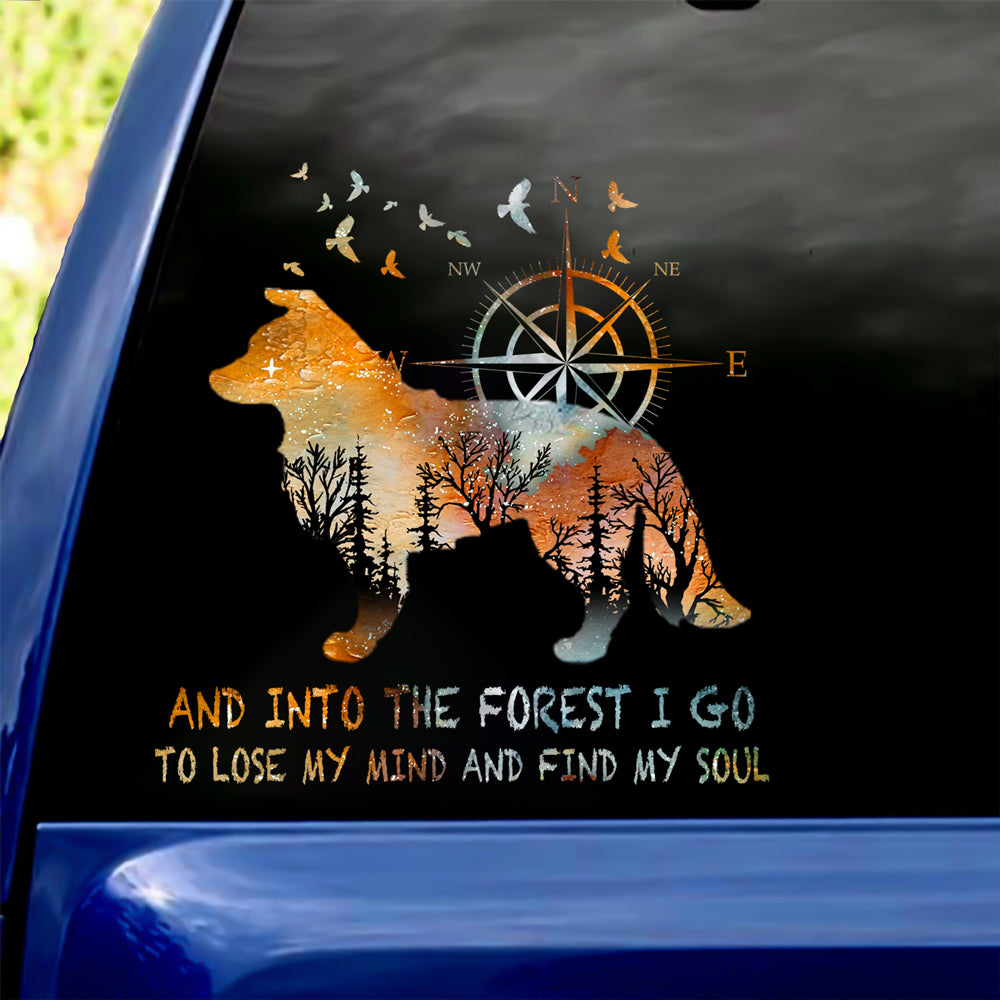 Border Collie Into The Forest I Go To Lose My Mind And Find My Soul Car/ Door/ Fridge/ Laptop Sticker V1