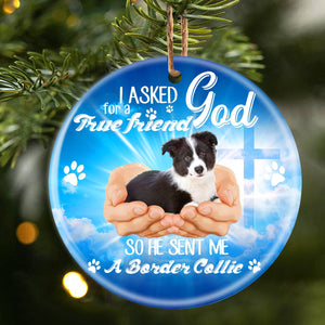 God Send Me A/An Border Collie Porcelain/Ceramic Ornament