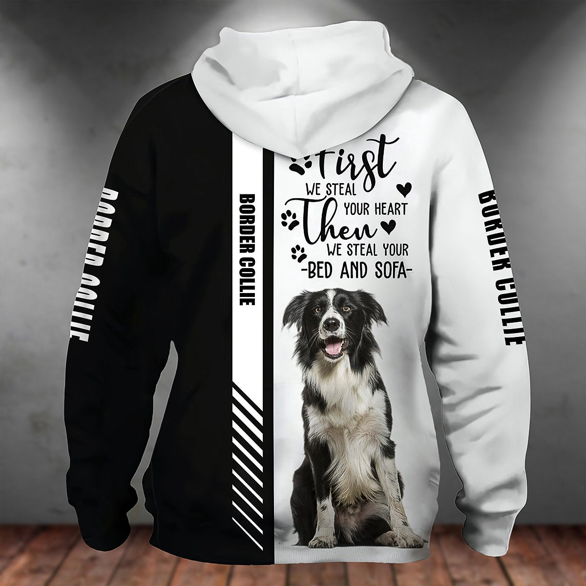 Border Collie-First We Steal Your Heart Unisex Hoodie